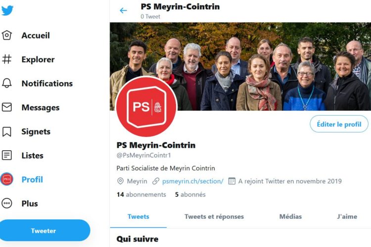 Compte Twitter section