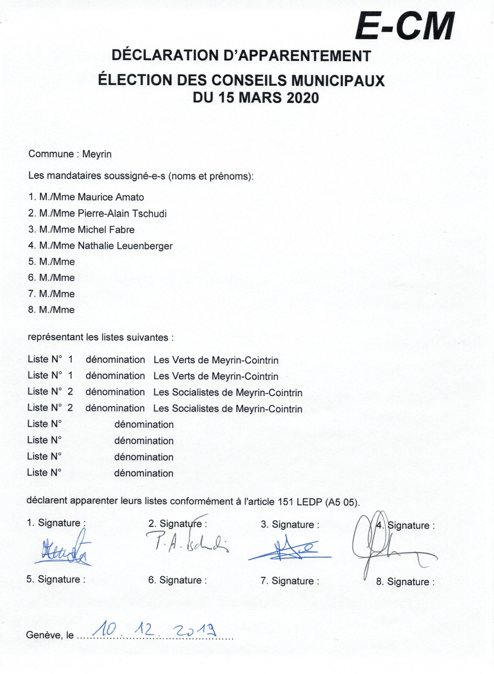 Déclaration d'apprentement